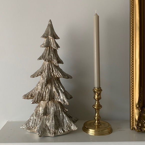 Peppermint Forest Christmas tree sparkly glitter home Decor beige silver - Picture 1 of 9